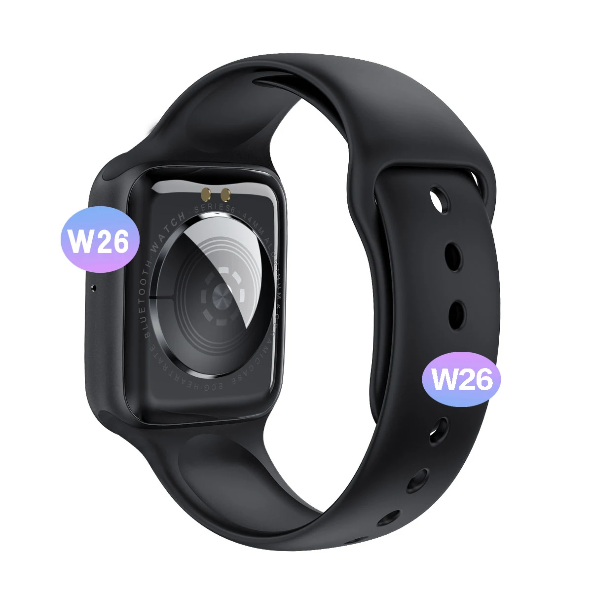

Best Selling 1.75Inch Series 6 BT Calling Smart Watch Heart Rate IP68 Body Temperature Sport Smartwatch W26