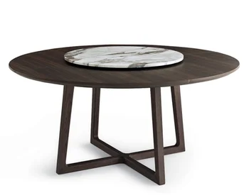 Modern And Simply Unique Design Ash Solid Wooden Marble Dinning Table ...