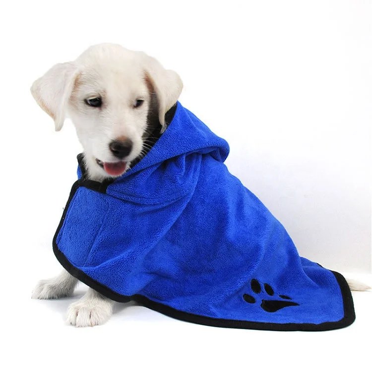 

Dropshipping Absorbent Durable Wholesale Dog Towel Microfiber Robe Drying Bath Dog Towel Grooming Soft for Pets, Blue / brown