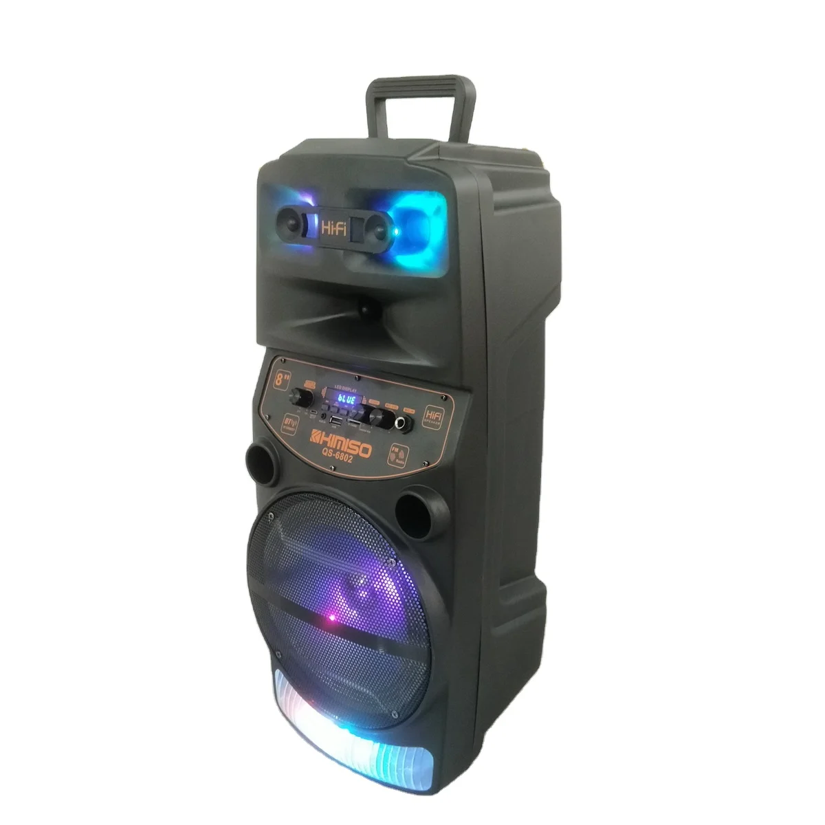 

QS-6802 8Inch wholesale multi function trolley party speakers with wireless speaker