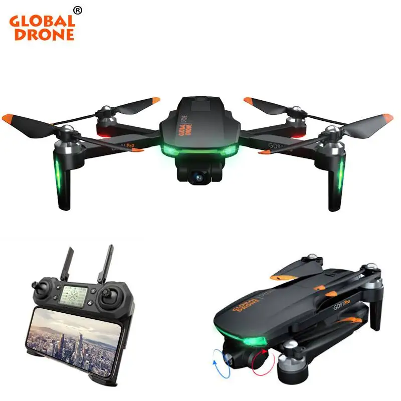 

New Arrival Remote Drone Global Drone GD91 Pro Foldable Drone 4k Wide Angle with Two-axis Servo Gimbal Camera vs Mavic Air 2, Black