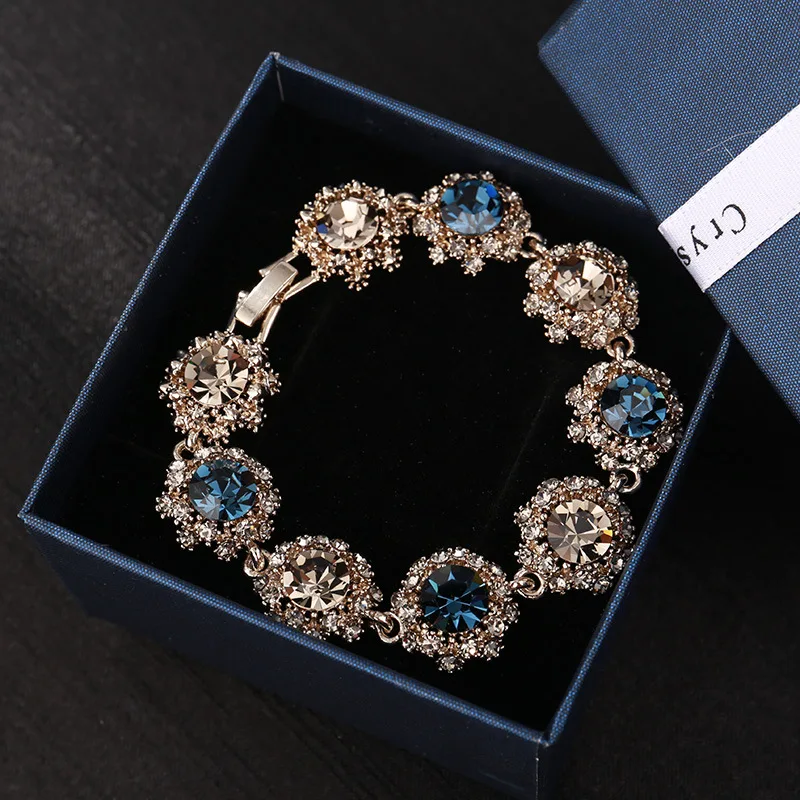 

JOJO Fashion Retro Luxury Korean Crystal Rhinestone Diamond Alloy Women Bangle Bracelet Jewelry Gift for Women Female