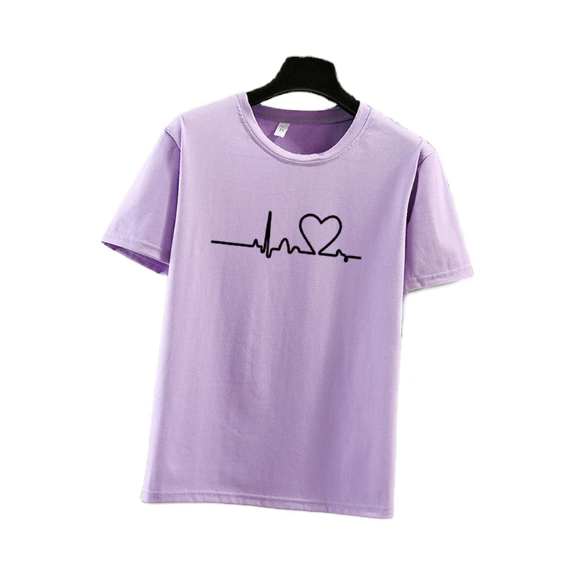 

Heart Pattern Women's Clothing Tops Fashion Personality T-Shirt For Girls, Yellow