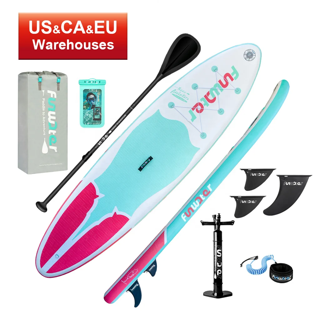 

FUNWATER Drop Shipping sub stand up paddleboard tablas de surf carbon paddle transparent paddle board