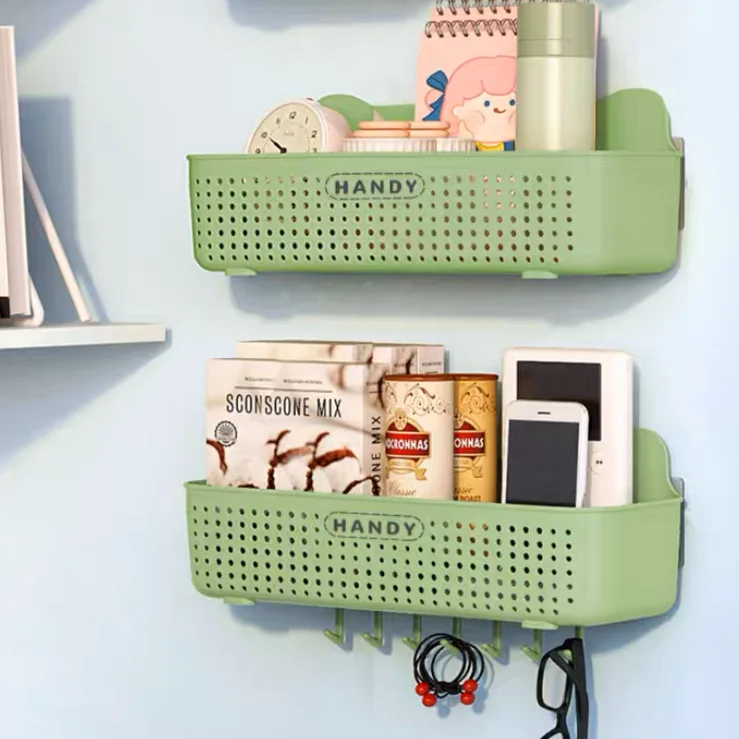 

Dormitory wall shelves bedside hanging basket bedside bedroom storage shelves Wall Hanging Sundries Storage Box Plastic Storage