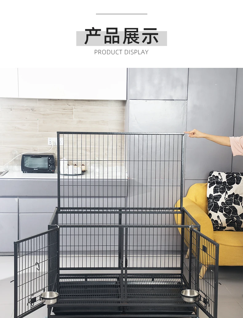 Dg43 Series Large Breed Pet Cage,Folding And Stacked With Wheels And