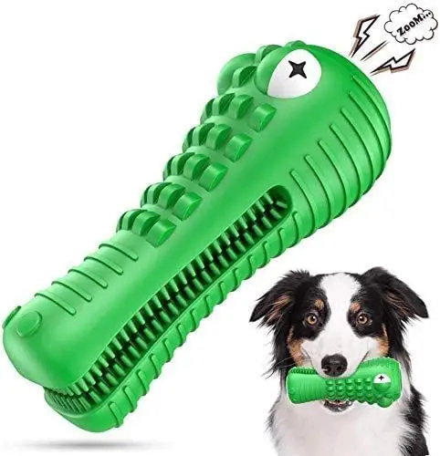 

Customize pet toys eco rubber dog chew toy toothbrush set dog chew toy, Green or customized