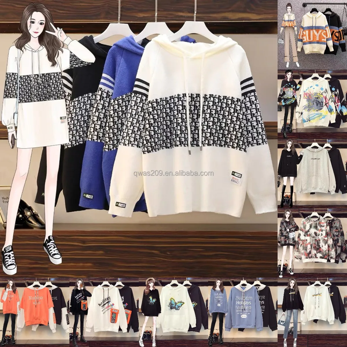 

Made in China wholesale women's loose hoodie SHEIN