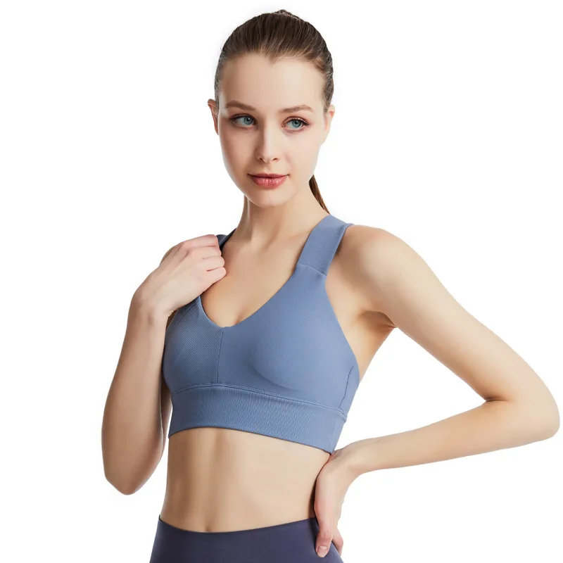 

OEM Factory Price Women Fashion Wide Straps Custom Sports Bra Extended Hem Yoga Bra, Printed