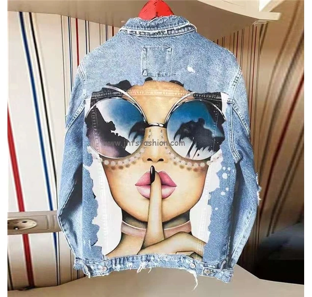 

J&H fashion Fall And Winter Denim Coat For Women Denim Bomber Jacket Chaqueta De Mujer, 3 colors as picture