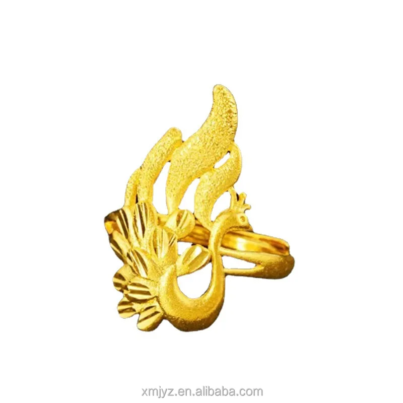 

Brass Gold-Plated Jewelry Women's Ring Thickened Gold Knot Wedding Ring Peacock Ring Fashion Ornament Supply Wholesale