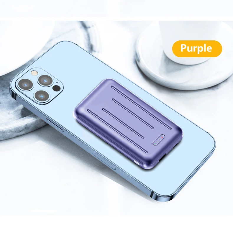

Magnetic Power Bank Portable 15 Watts 5000Mah 10000 Wireless Magnetic Powerbank For Iphone 12 13, Black blue green
