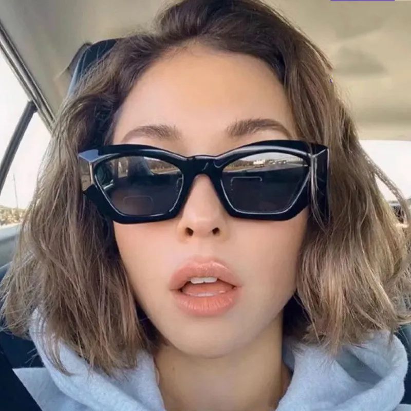 

Trendy Small Frame Sunglasses Fashion Rectangle Cat Eye Colorful Sunglasses Woman Glasses, Picture shown
