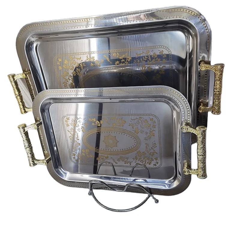 

wholesale item stainless steel rectangle plates dish serving tray for restaurant, Customized color