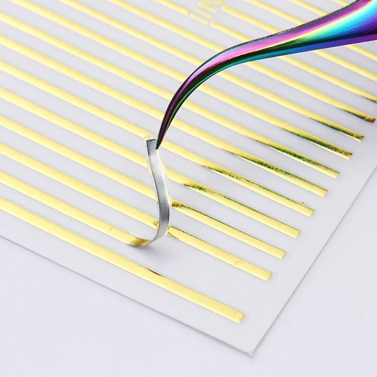 

Classic Manicure Decoration Self-adhesive Nail Sticker Nail Supplies Hot Straight Line 3D Nail Art Sticker Gold Rose Colors