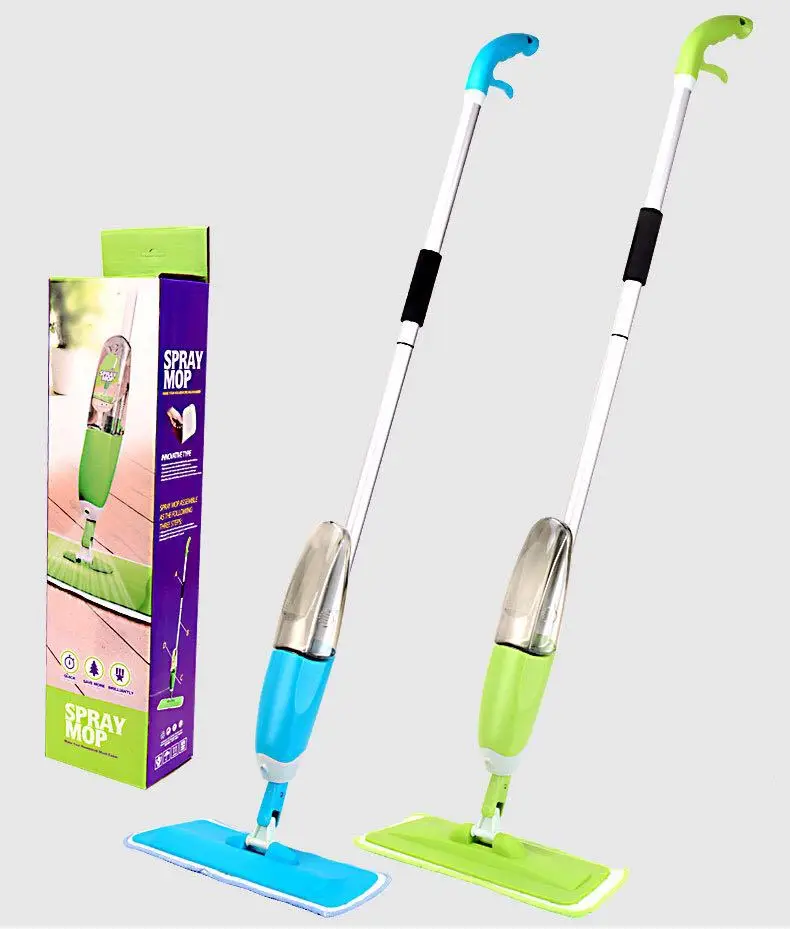 

X034 360 Degree Swivel Flat Floor Mop Household Cleaning Tools Set Cleaning Mop Microfiber Easy Cleaning Spray Mop, Red, blue, green