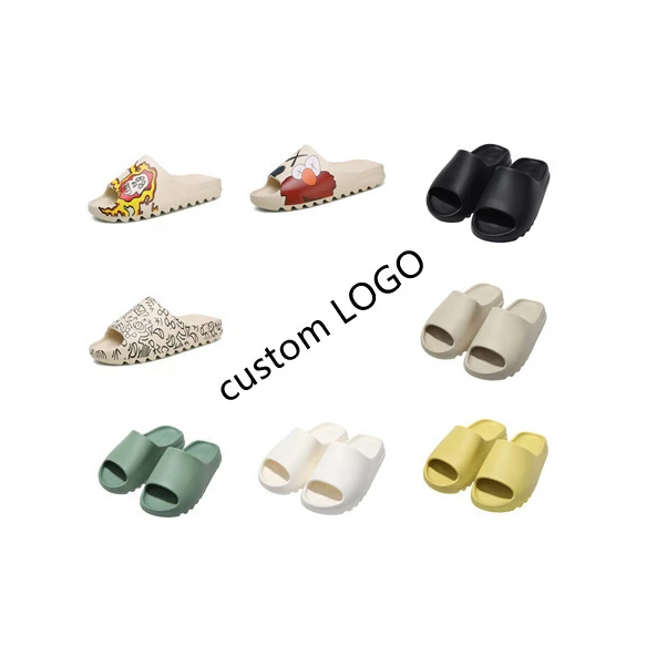 

Custom Logo New Design Hot Selling Lover Beach Sandal Shoes Yeezy Eva Water Slide Foam Wholesale Runner Sport Slipper, Customized color