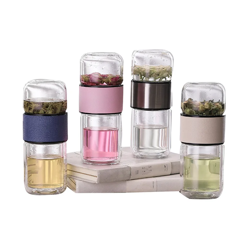 

Mikenda Custom Logo Bottles Glass Water Wholesale Glass Water Bottle With Filter, Can be customized