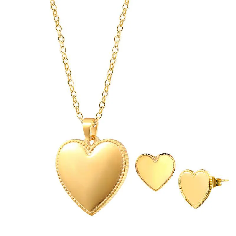 

Trendy Jewelry No Tarnish Gold Plated Stainless Steel Jewelry Enamel Necklace Charms Heart Necklace For Women Gift