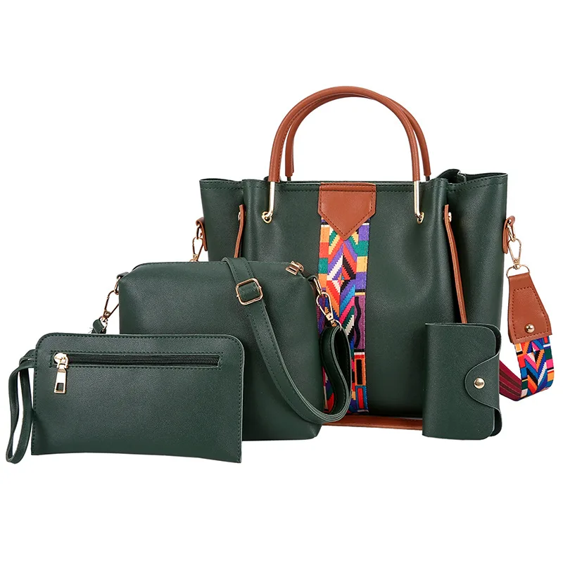 

2021 New best-selling Fashion Handbag for Women Shoulder Bag Tote Bag Leather Purse Set 4pcs