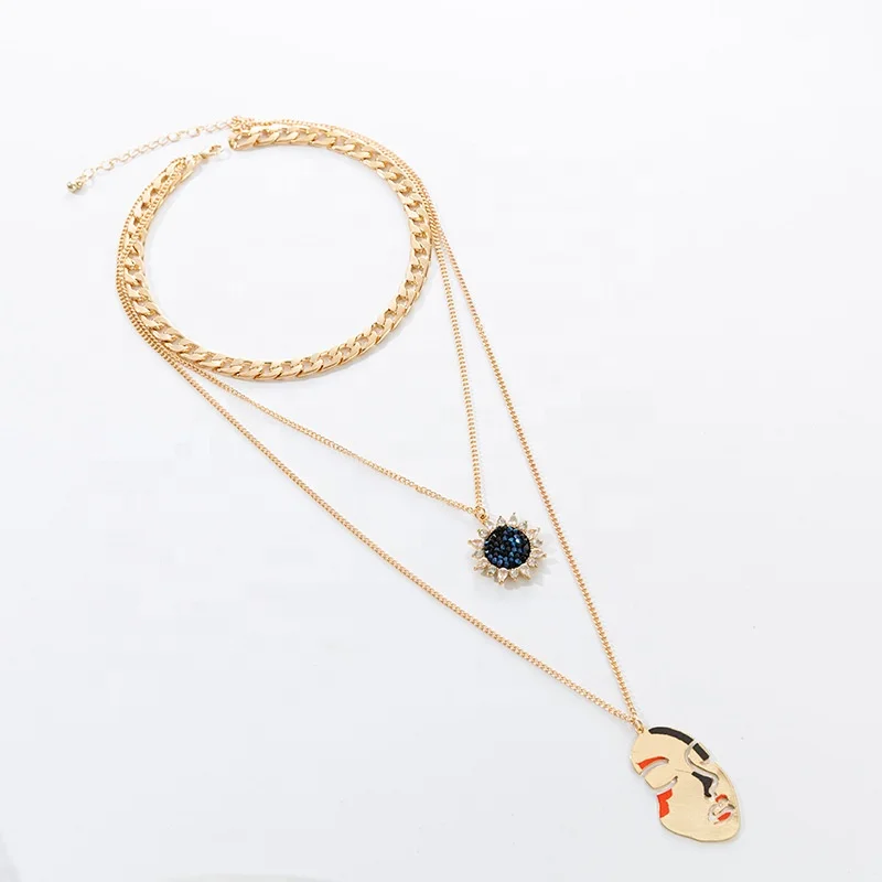 

New Arrive Bohemia Necklace For Ladies Fashion Jewelry Accessories With Diamond Masker Pendant Necklace, As photo