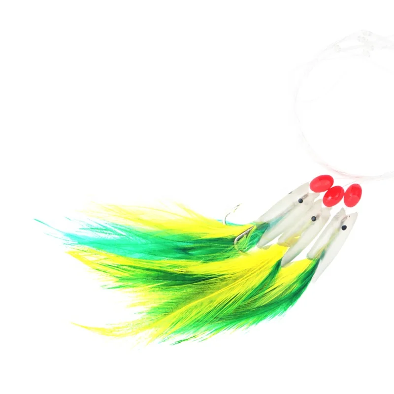 

10cm 10g Trolling rubber Skirt Big Game Tuna Clone fishing Lure with feather, 3 colors