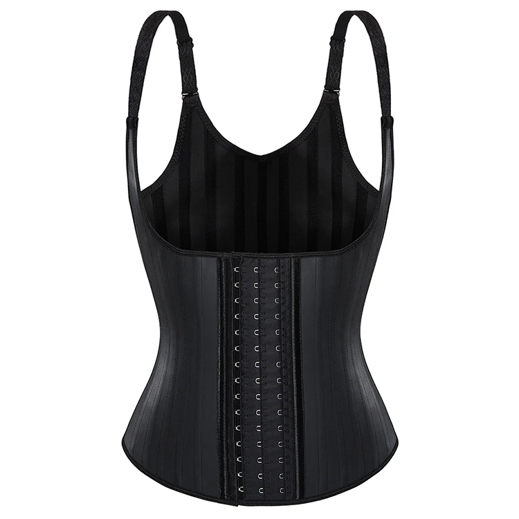 25 Steel Bones Latex Waist Trainer Plus Size Cincher Shaper Adjustable Shoulder Strap Underbust Corset Vest for Body Shaping