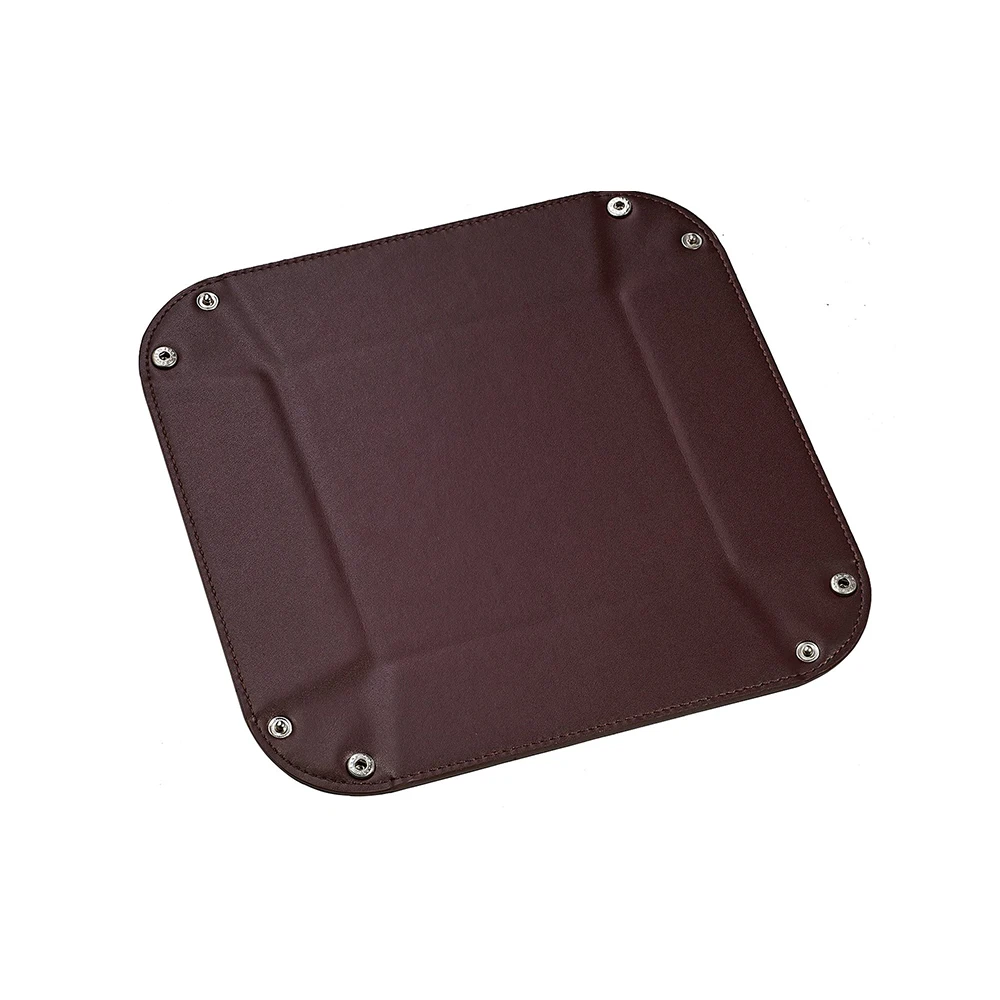 Custom multifunctional office desktop organizer small leather coin tray