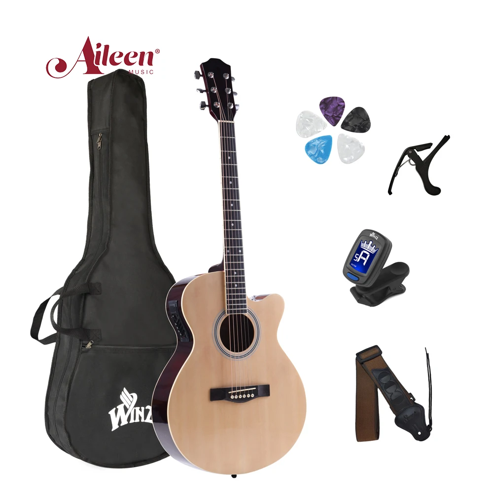 

Ready to Ship 40" Student Cutaway Guitare Acoustic Electric Guitar(AF238CE)