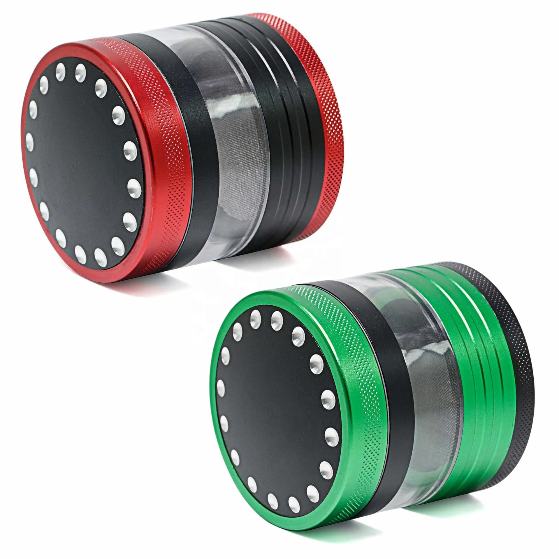 

Dots Side Window Tobacco Grinder Diameter  Aluminum Alloy 5 Pieces Herb Grinder jhcentury, Picture