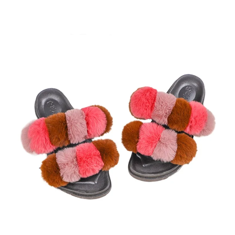 

fur slippers ladies jelly bags and Fur Soft Sandals natural color Slippers women faux fur slides, Chosen colors from our stock colors