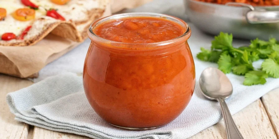 Bowl of homemade red chile enchilada sauce