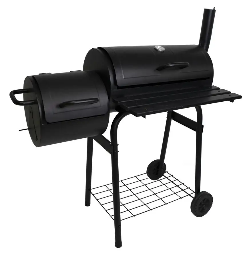 

Large Cooking Area Barrel Barbecue Smoker Bbq Charcoal Bbq Grill Offset Smoker With Double Bbq Grid