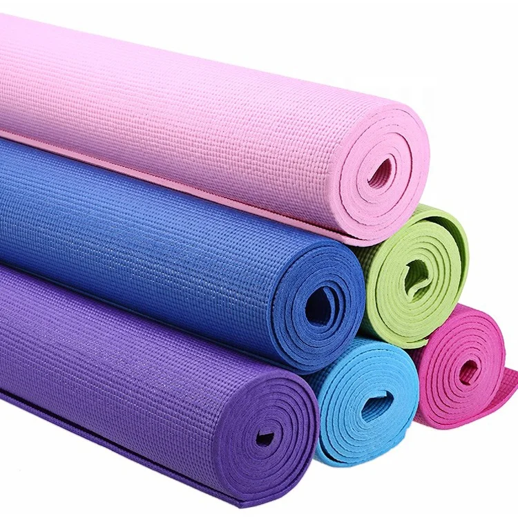 

PVC Yoga Mat with Carry Strap for Yoga Pilates Fitness and Floor Workout at Home and Gym