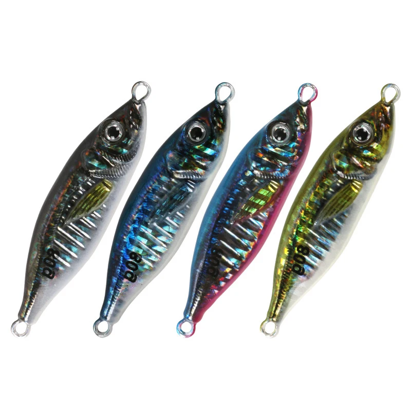 

Jetshark Wholesale 60g 80g 8Colors Assist Hook Fishing Tuna Jigbait Saltwater Bionic Artificial Bass Metal Jigging Fishing Lure