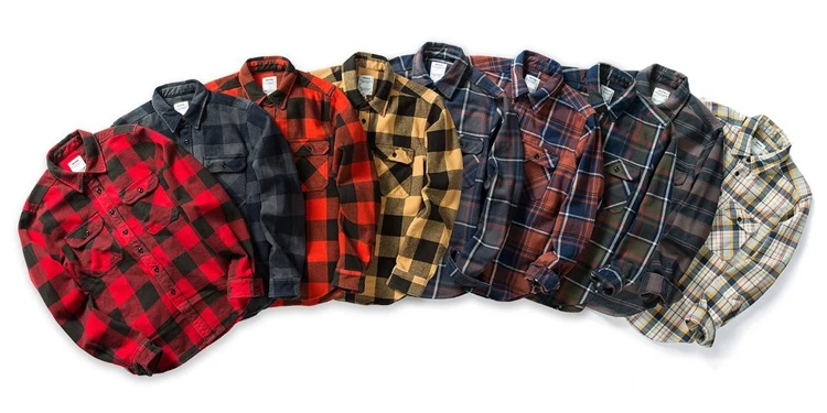 Wholesale 100% Cotton Extra Heavyweight Black Red Vintage Spring Autumn  Winter Long Sleeve Buffalo Plaid Flannel Shirt For Men - Buy Heavyweight  Flannel Shirt,Plaid Flannel Shirt For Men,Vintage Flannel Shirt Product on