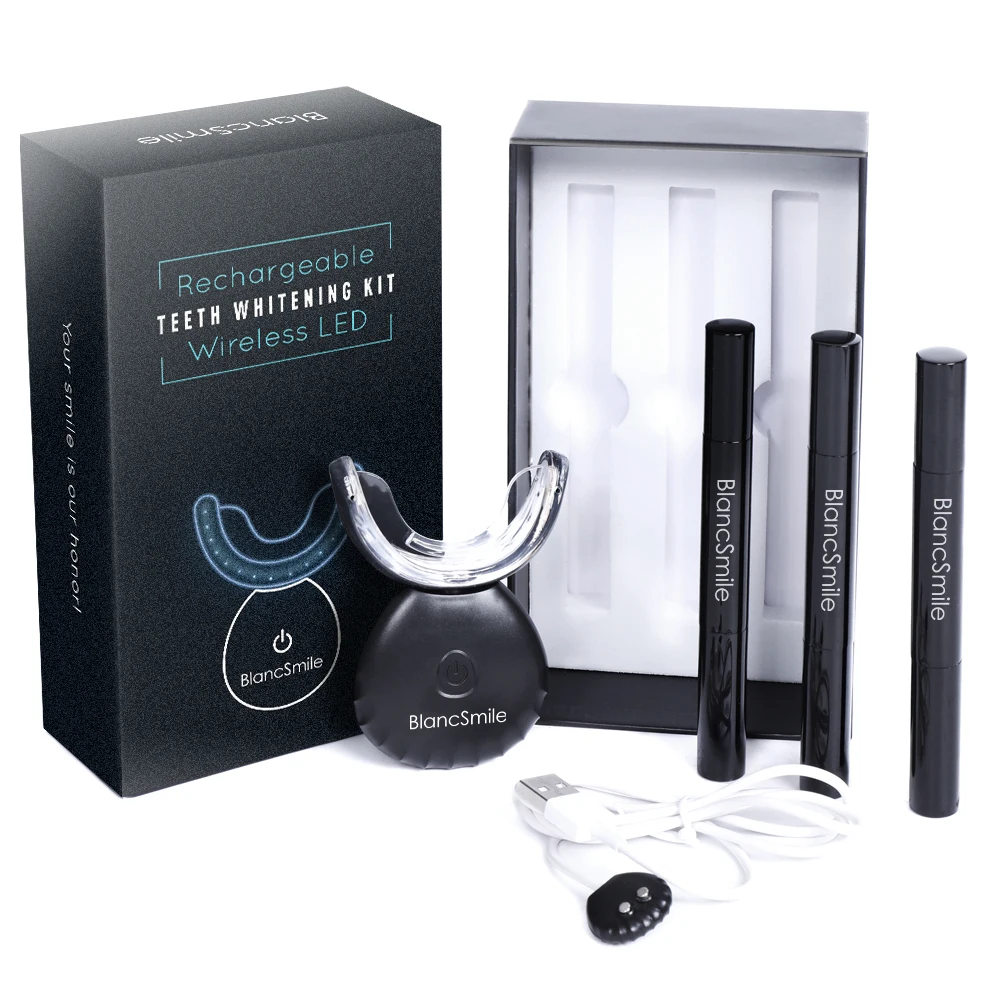 

2021 new patented new innovations wireless recharge blue red teeth whitening led set wireless led light kit