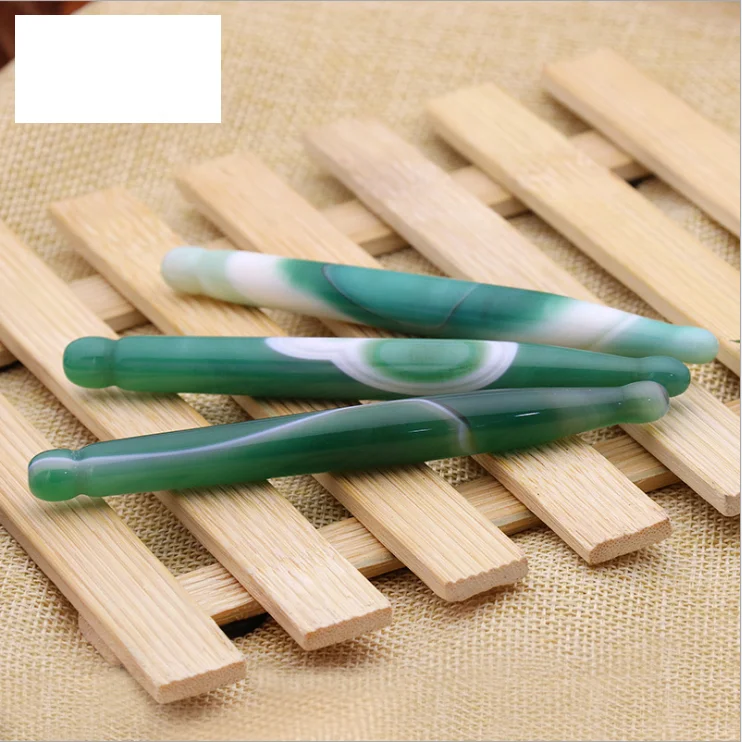 
Mini Beauty Green Massage Wands Crystal Jade Eye Facial Body Jade Body acupuncture massage stick for Promote Blood Circulation 