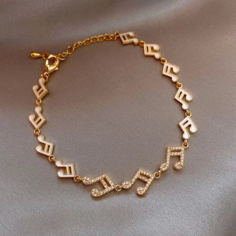 

trendy fashion crystal adjustable music charm bracelets jewelry