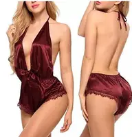 

Plus Size Halter Lace Bodysuit Women Sexy Hot Teddy Lingerie Lace Deep V Bodysuit Sexy Lingerie Sexy Underwear
