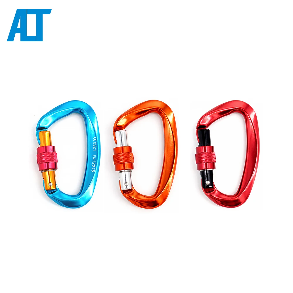 

Ailot High Quality 25KN CE Aluminum Screwgate Locking Snap Hook Rock Climbing Carabiner Clips, Customized