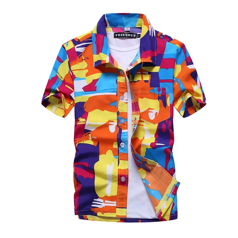

hawaiian shirt Tropical summer shirts men loose mens clothing 100% polyester plus size blouses shirt hawaiian aloha, Show, all other colors and designs could be customized