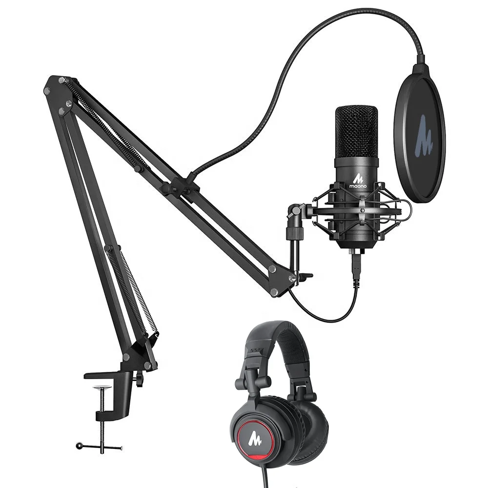 

MAONO Hot Selling Podcasting Table Microphone Kit with Comfortable Headphone