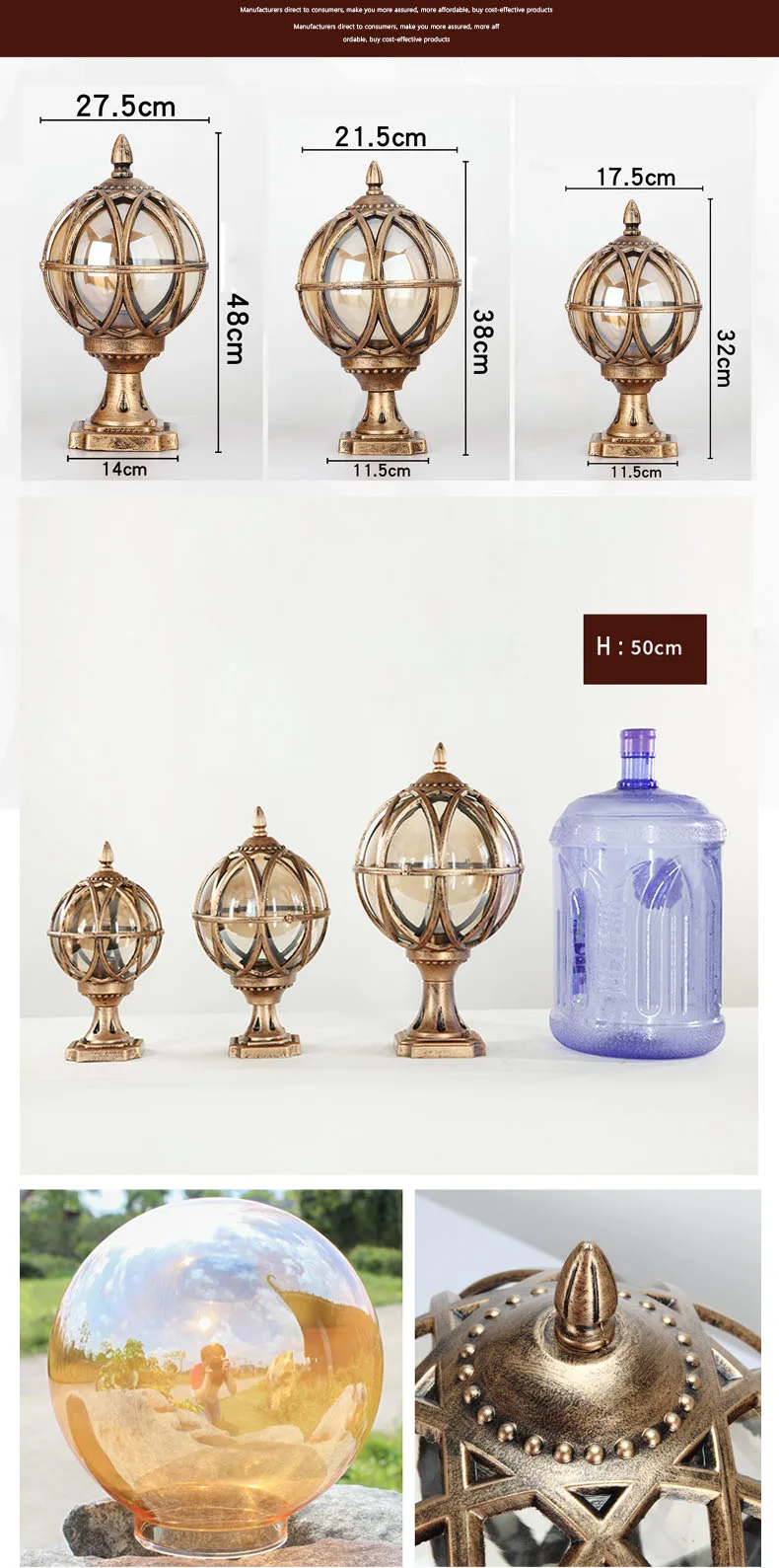 wholesale fancy Waterproof Motion Solar Sensor Outdoor Led Wall garden pillar light