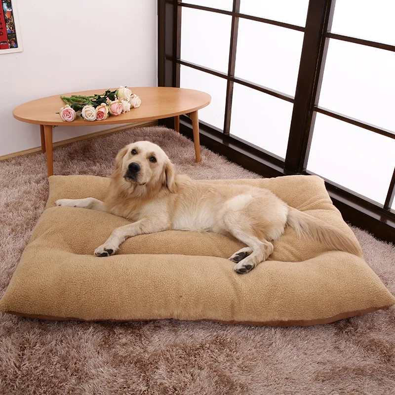 

High Quality Super Soft Kennel PadAnti Anxiety Fluffy Kennel Pad Pet Dog Washable Anti-Slip Pet Mat, Light brown, red, gray