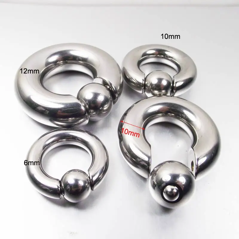 

Big Stainless Steel Captive Hoop Rings Spring Ball BCR Eyebrow Tragus Ear Piercing Nose Closure Nipple PA Ring Body Jewelry