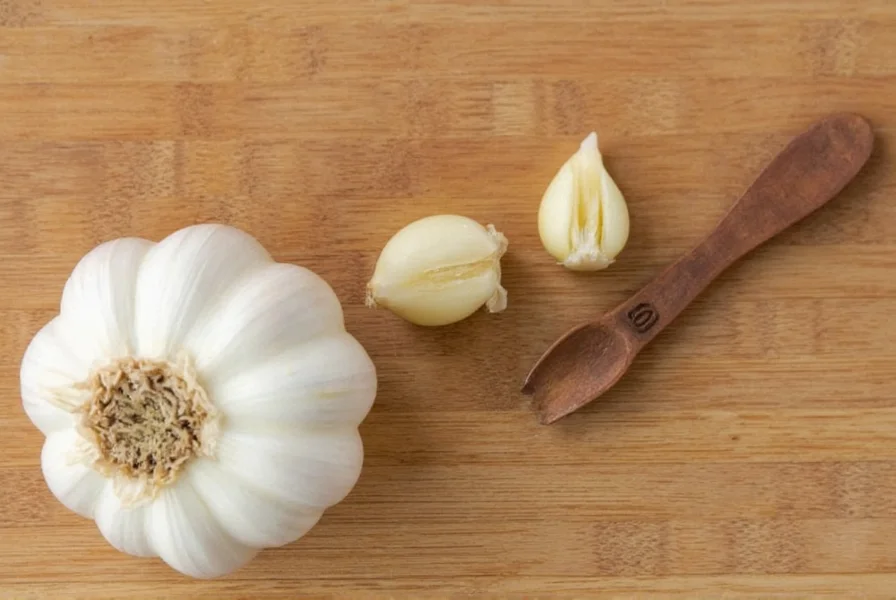 Proper technique for mincing three garlic cloves on a cutting board