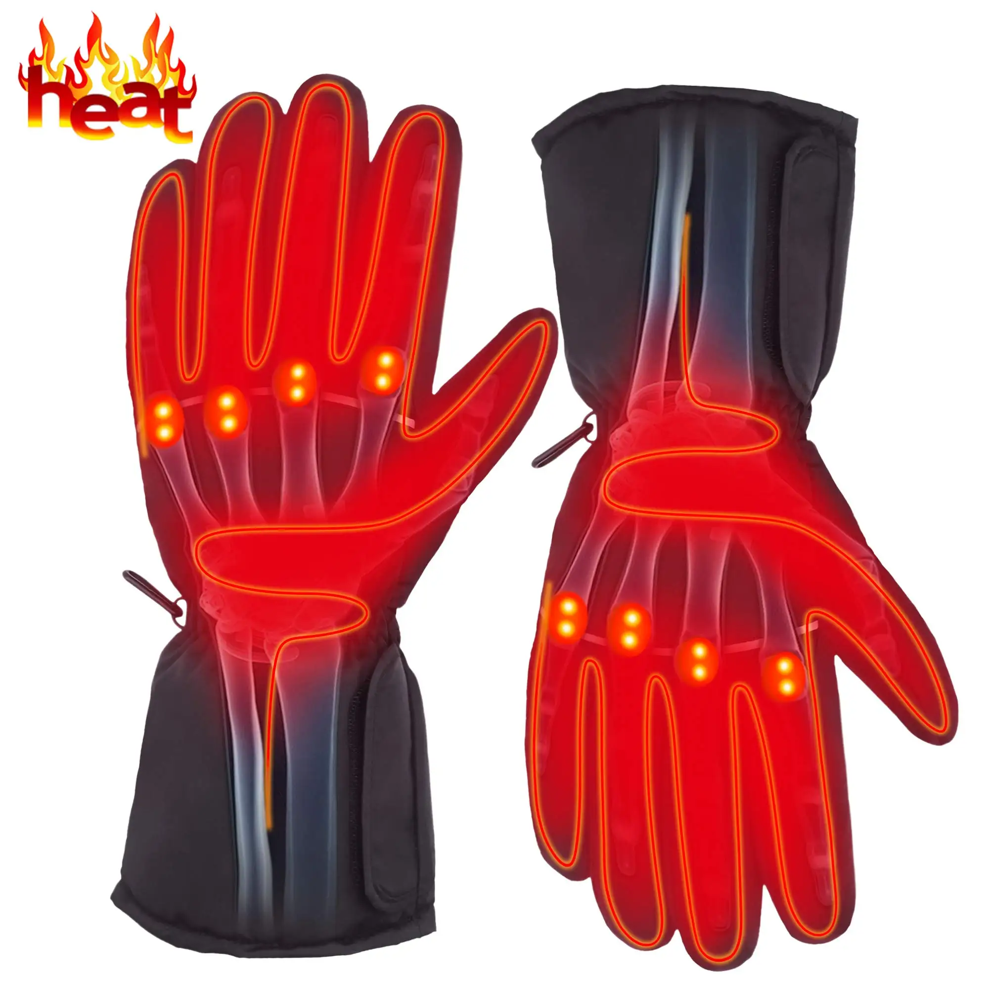 

Winter Waterproof Ski Motorcycle Battery Rechargeable Women Usb Electric Heated Gloves