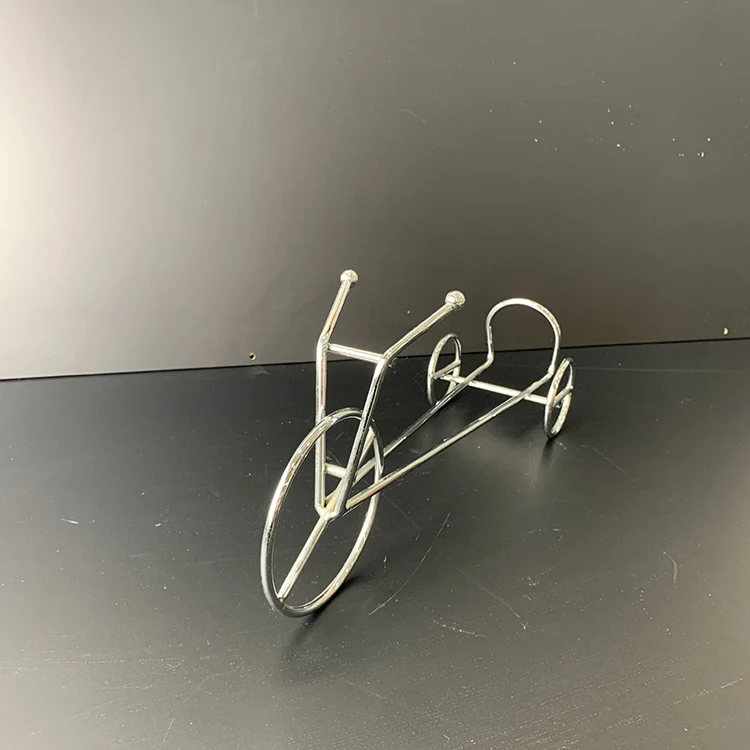 

Simple design metal bicycle shape wine bottle rack for family restaurant