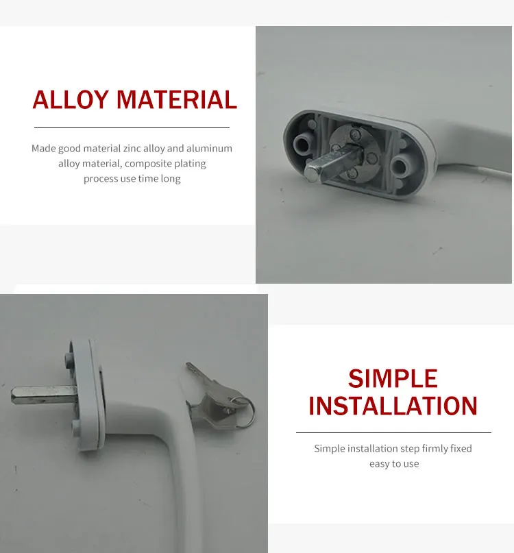 Casement Window Handle with Key UPVC Round Handle 63.02008